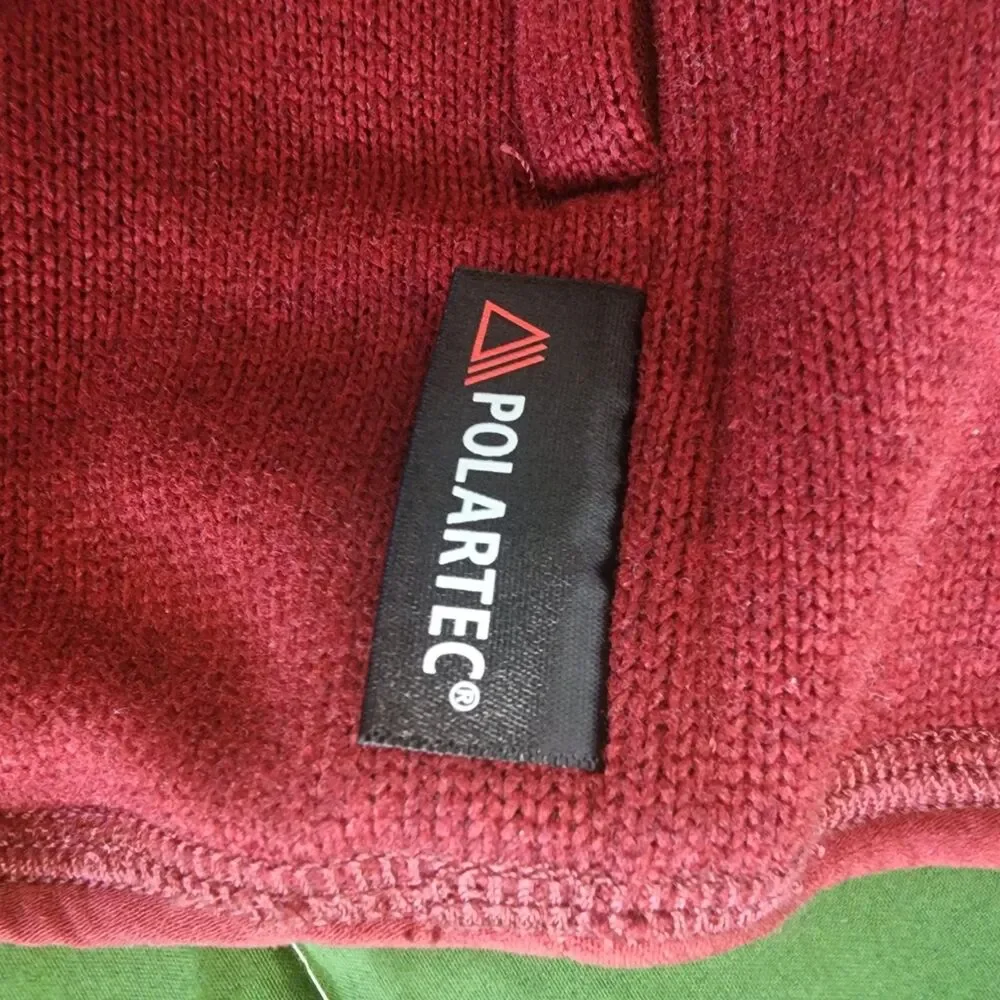 J. Crew Nordic Polartec Blue Red 1/4 Zip Men's Fleece Jacket Zip Size M